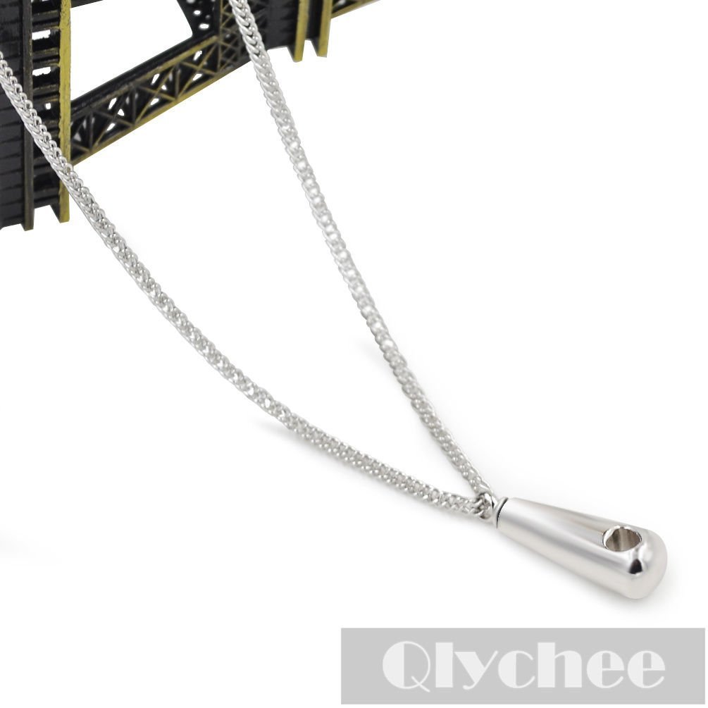 Metal Urn Cremation Pendant Necklace Ash Holder Mini Keepsake Silver