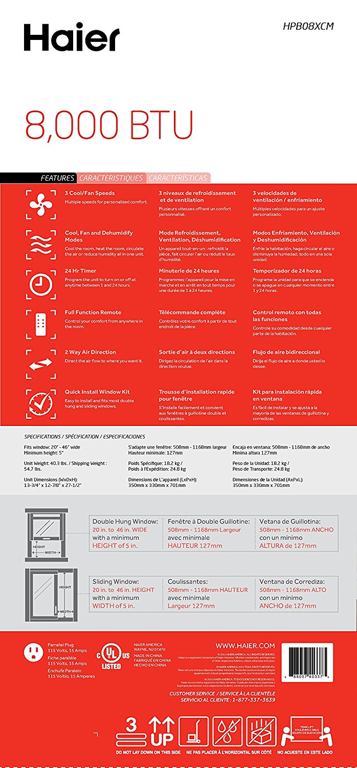 Haier HPB08XCM Portable Air Conditioner, 8000 BTU N7 free image download