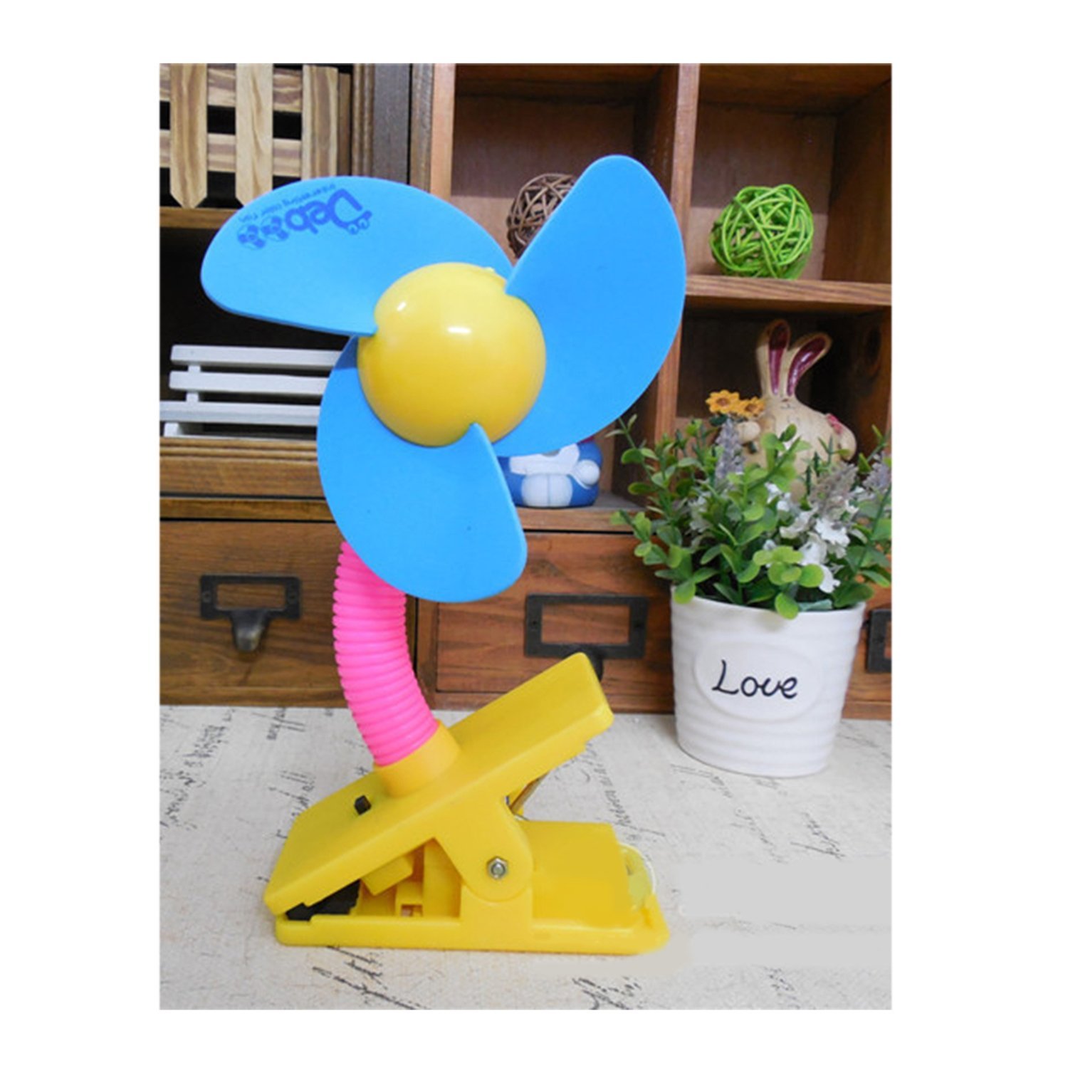 Leewin Mini Safety Portable Clipon Baby Stroller Fan Battery Powered