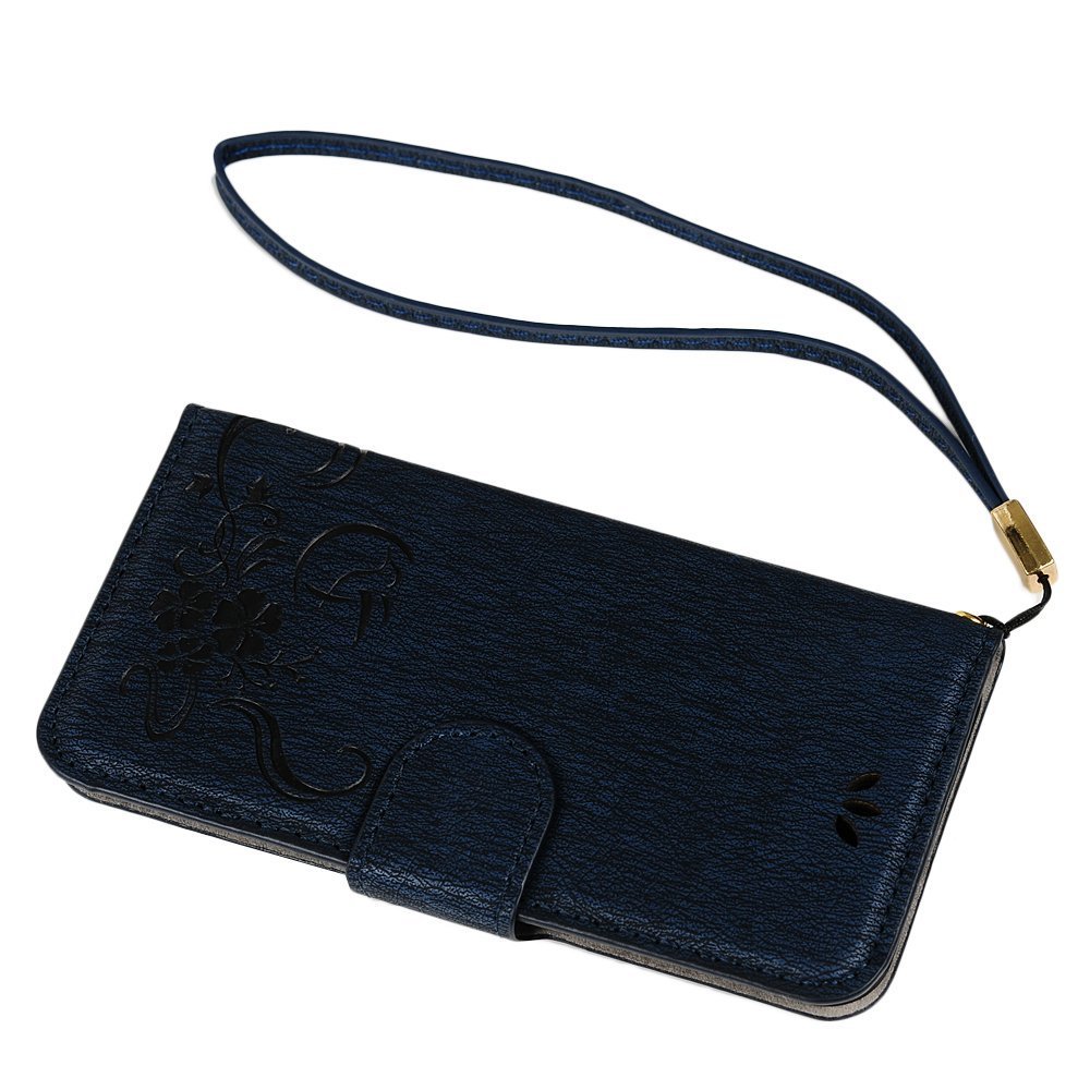 IPhone SE Case,iPhone 5S Case,iPhone 5 Case Flip Wallet Case Stand Vintage Embossed Flowers PU