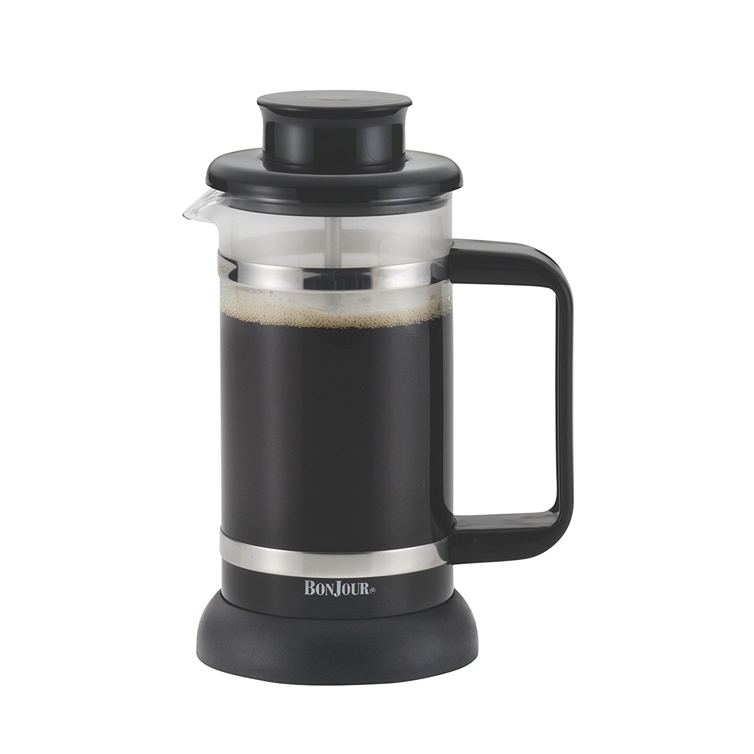 BonJour Coffee Borosilicate Glass French Press with Coaster & Scoop, 12