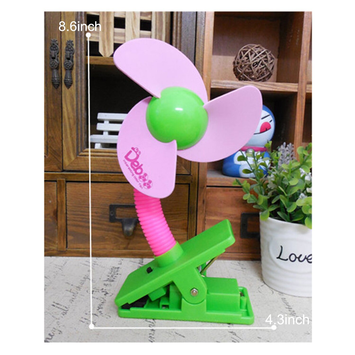 Leewin Mini Safety Portable Clipon Baby Stroller Fan Battery Powered