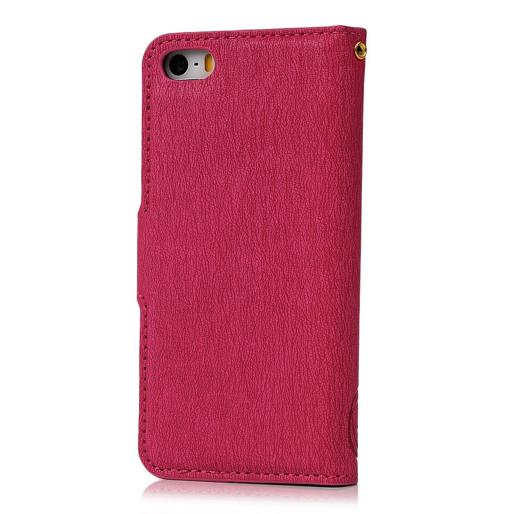 IPhone SE Case,iPhone 5S Case,iPhone 5 Case Flip Wallet Case Stand Vintage Embossed Flowers PU