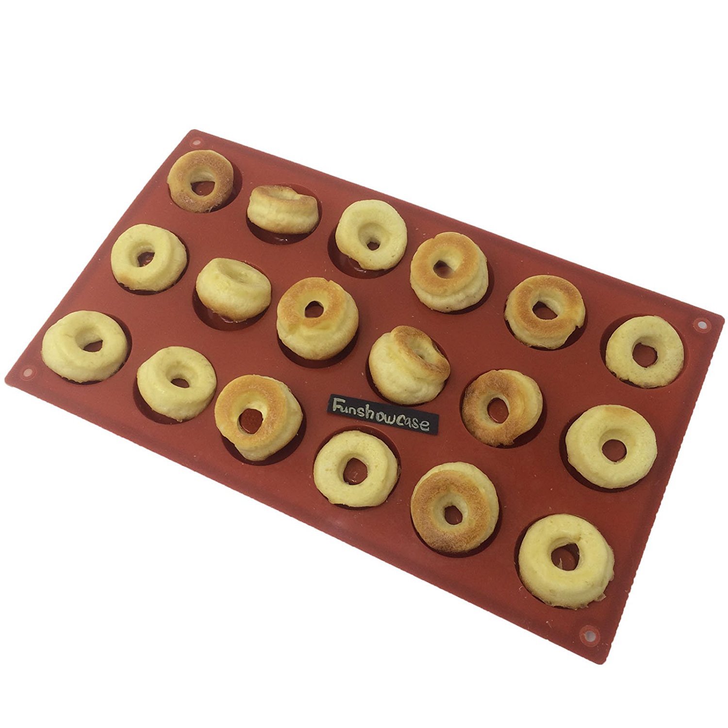 Funshowcase Mini Donut Silicone Mold 18 Cavity 30x17x1cm free image