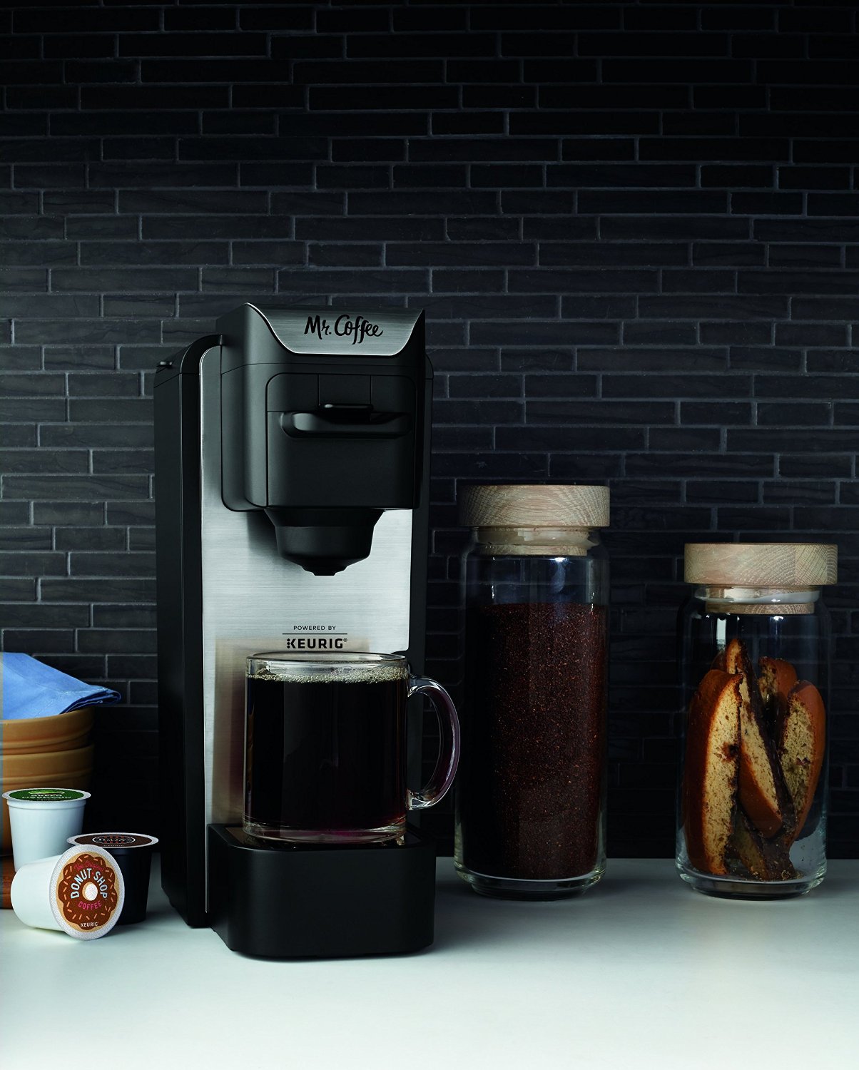 Mr. Coffee KCup Brewing System with Reusable Grounds Filter, Silver, SC100 free image download