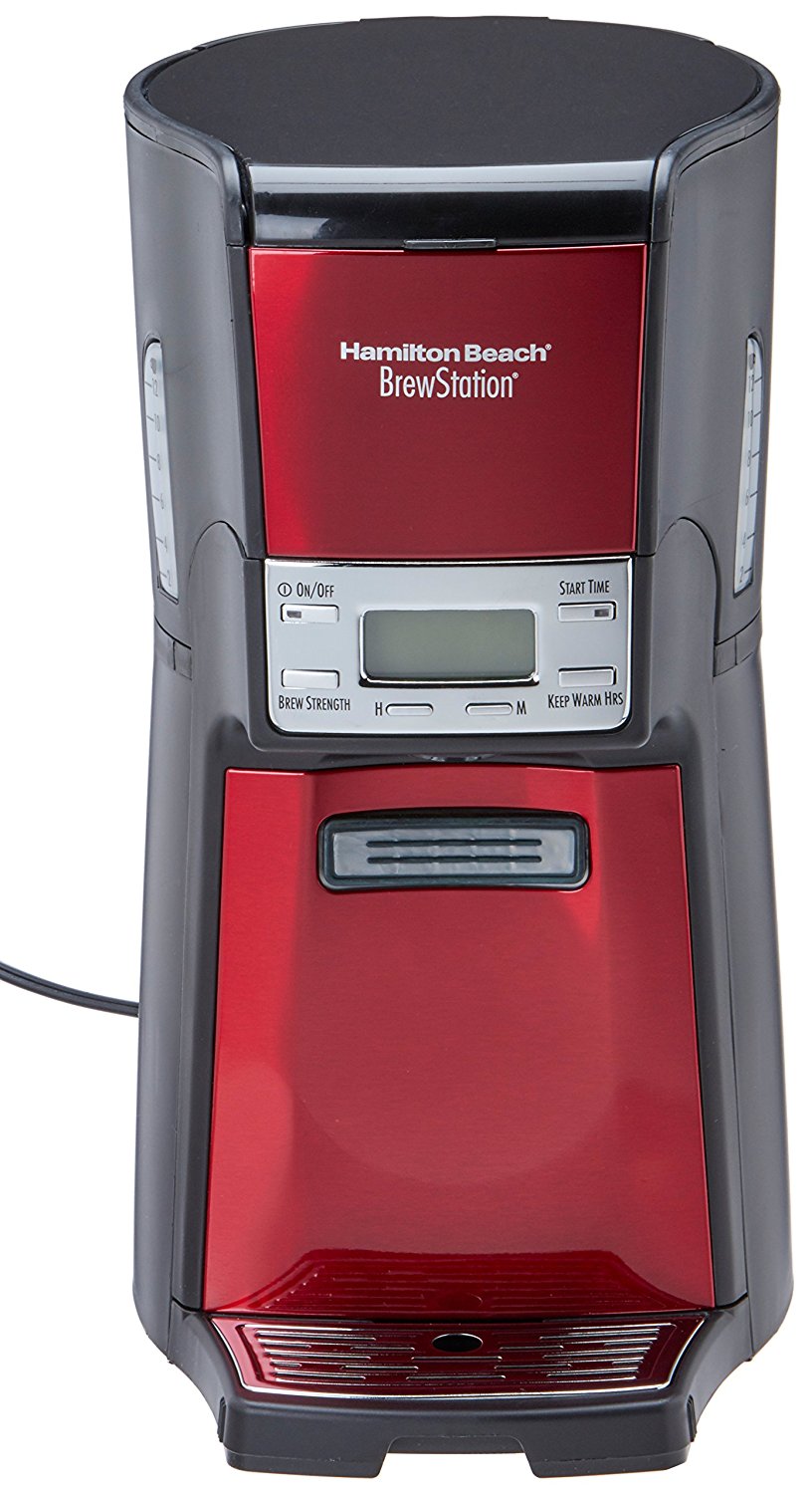 Hamilton Beach BrewStation 12Cup Dispensing Coffeemaker, 48466MX, Candy Apple Red free image