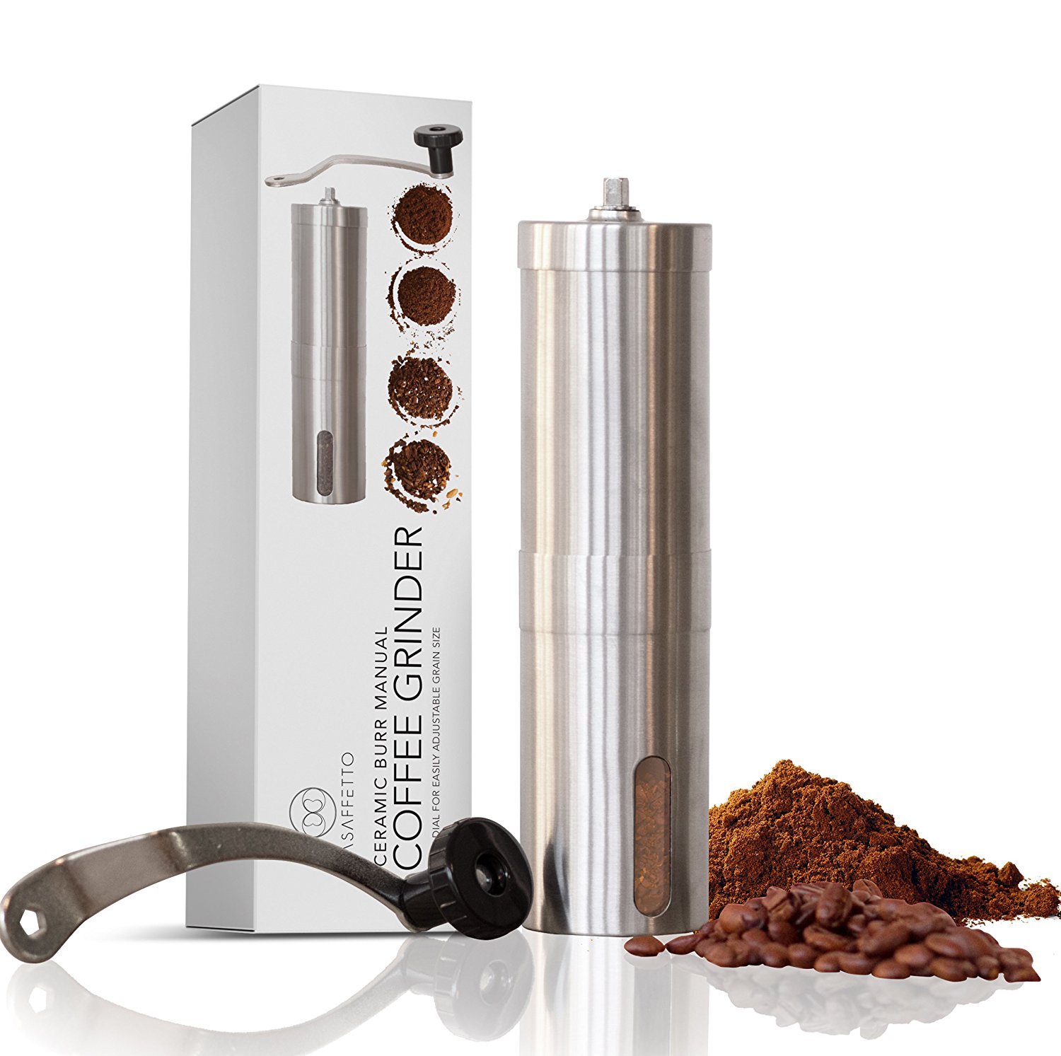 Best Consistent Grind Manual Ceramic Burr Coffee Grinder Stainless
