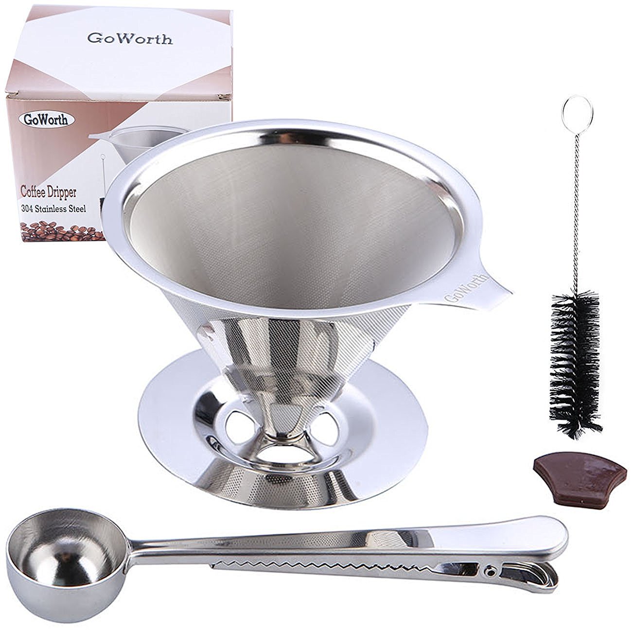 GoWorth Pour Over Coffee Dripper Stainless Steel Reusable Coffee