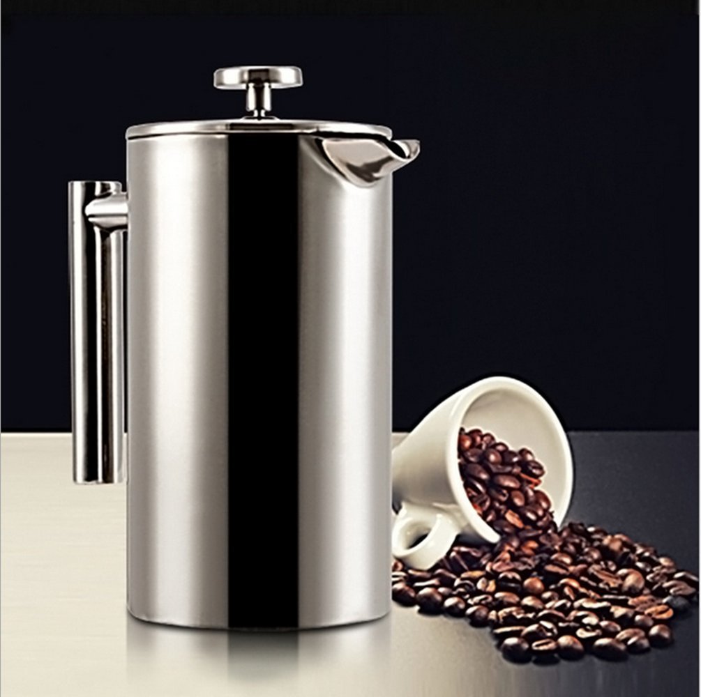 Double Wall Stainless Steel French Coffee Press & Tea Maker, Coffee