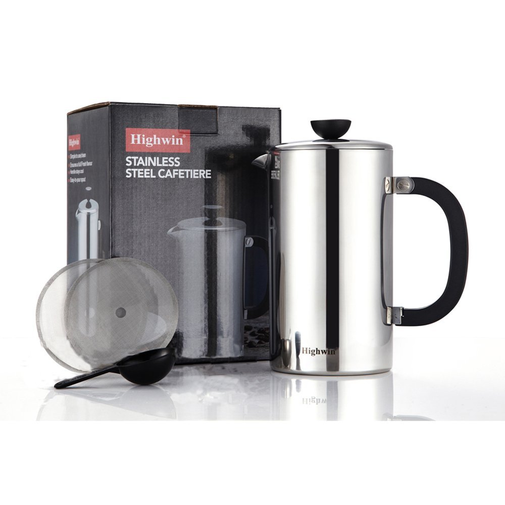 Highwin 8Cup Double Wall Stainless Steel French Coffee Press, Durable