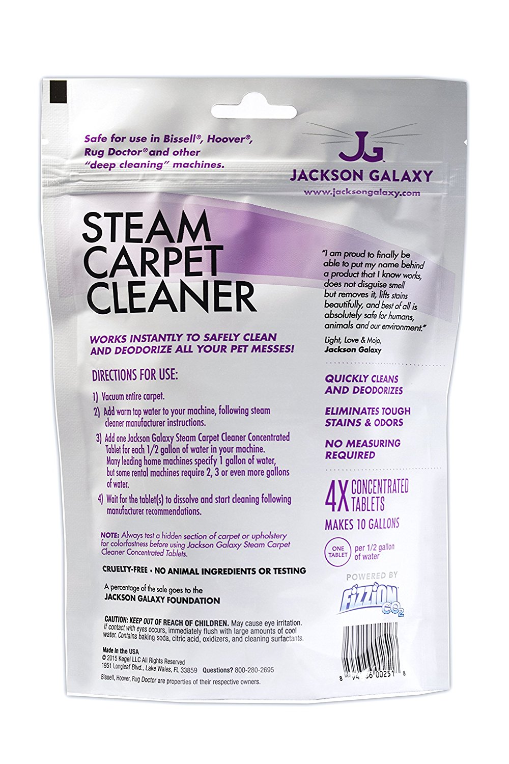 Jackson Galaxy Steam Cleaner (20 Tablets) Carpet Stain Remover, Odor