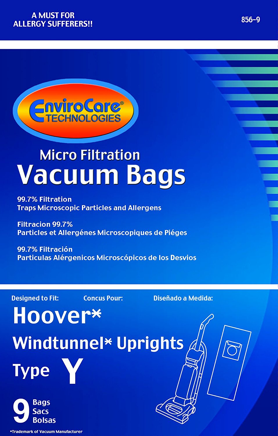 18 Hoover Windtunnel Upright Type Y Vacuum Bags By Envirocare (Micro