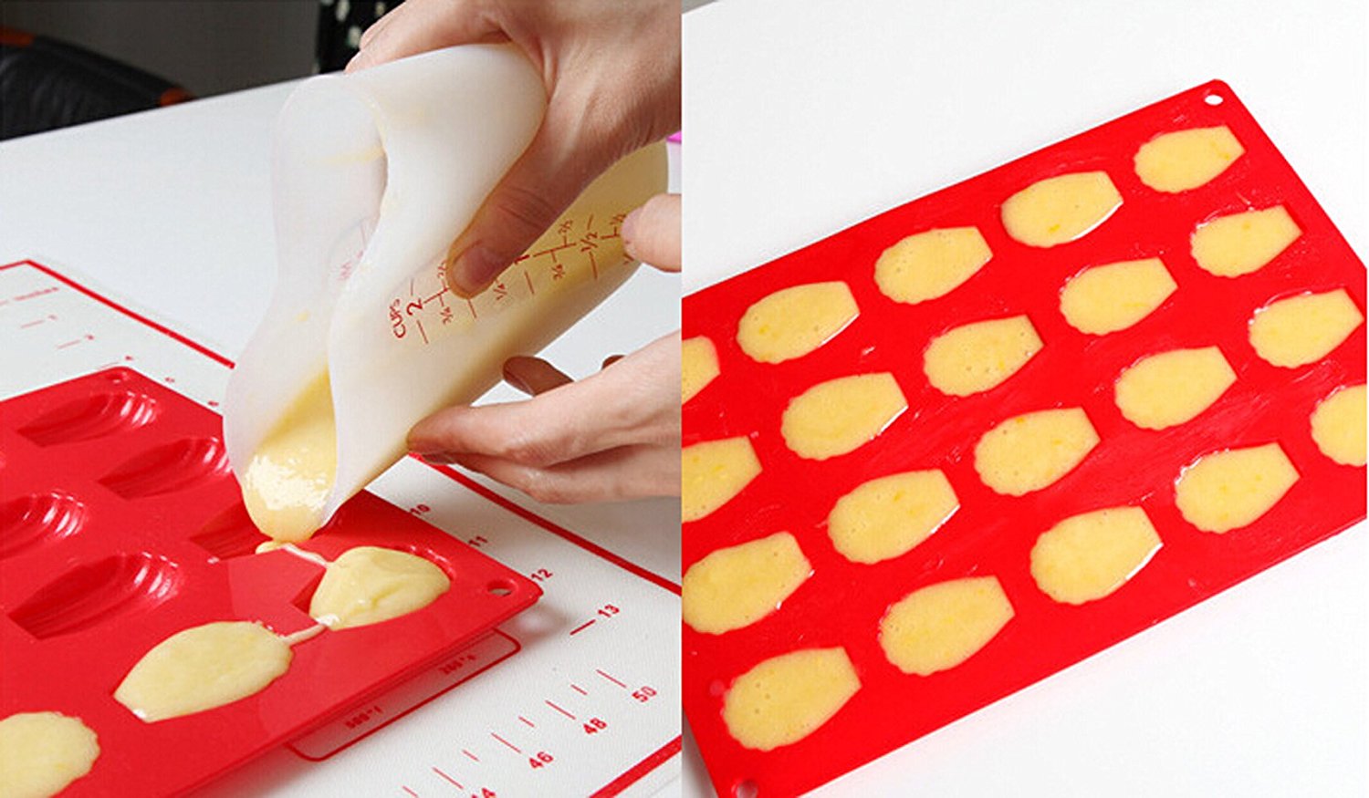 Fasmov 20Cavity Silicone Madeleine Pan Cookie Mold,Baking Mold