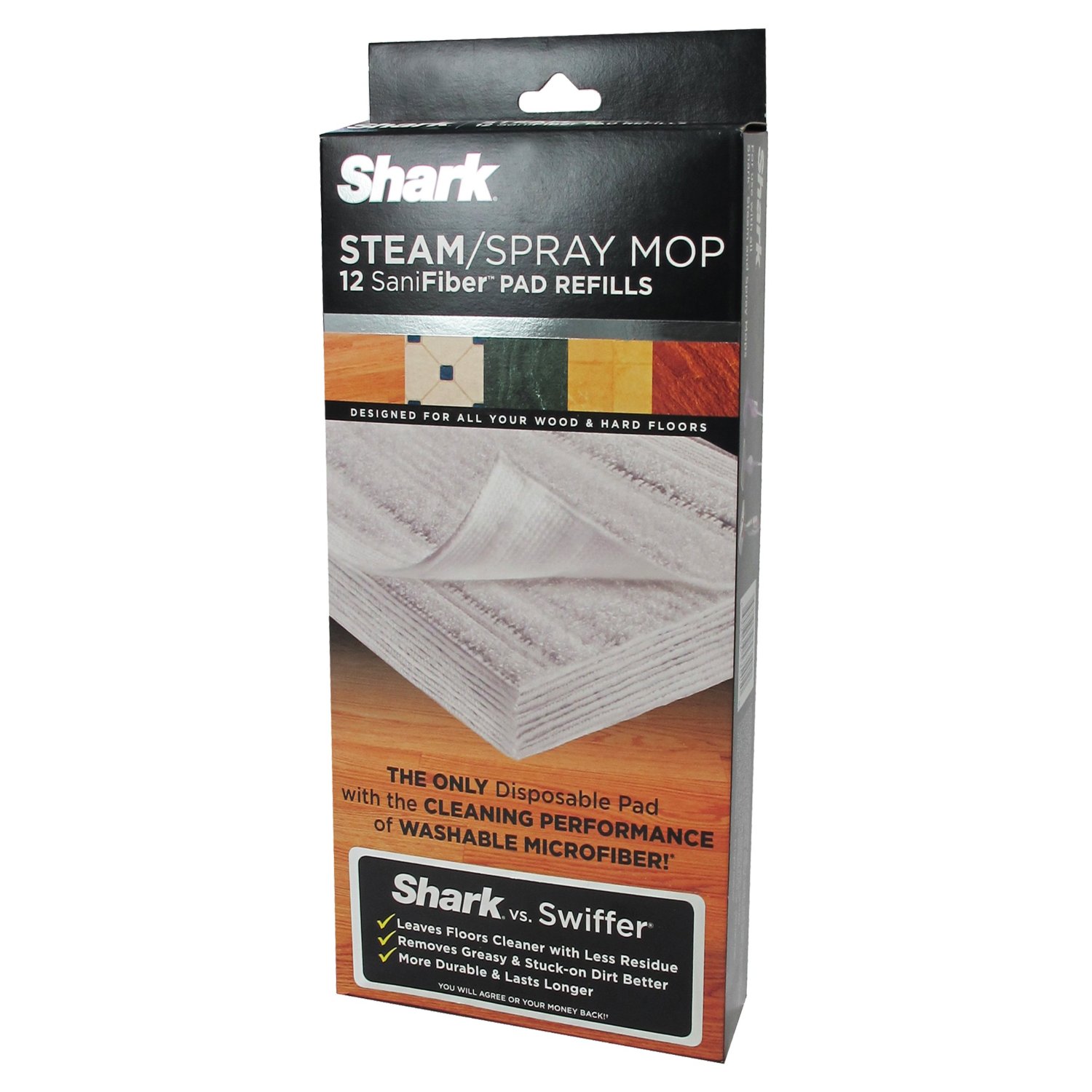 Shark steam/spray mop sanifiber disposable pad refills (12 count) N2 free image download