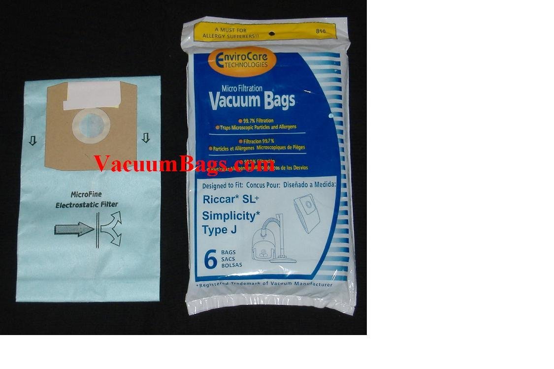 Riccar SL EnviroCare Vacuum Cleaner Bags / 6 pack Generic w/Dust Seal
