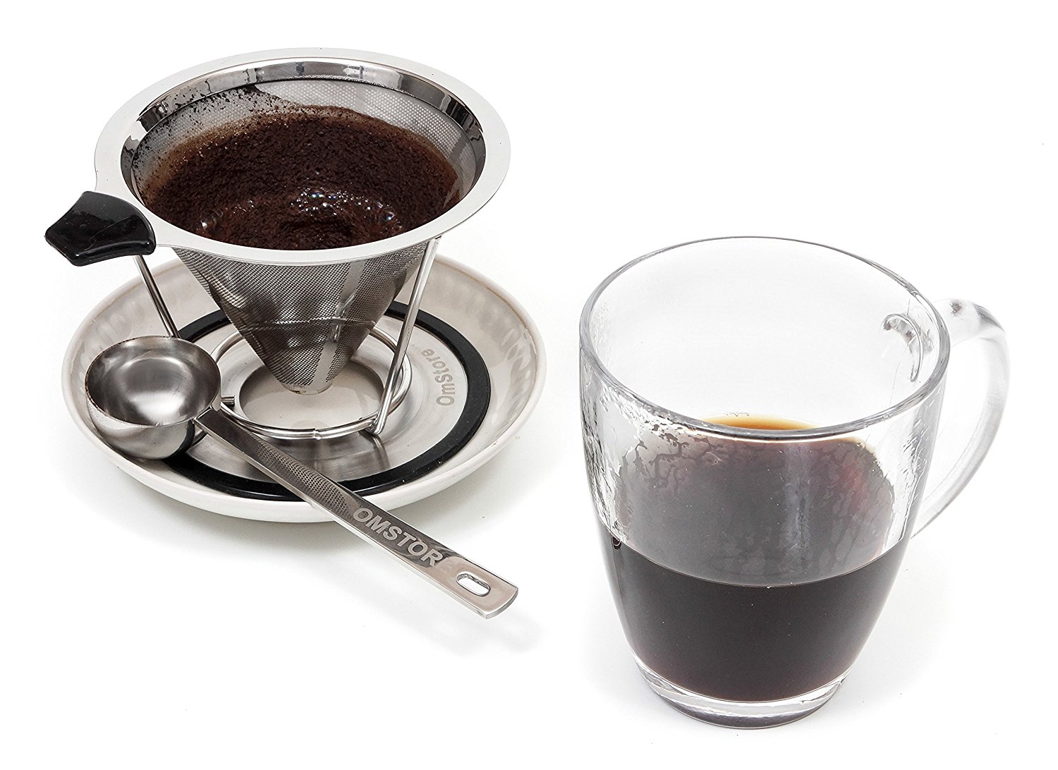 OmStore Premium Pour Over Coffee Dripper and Brewer Reusable Clever Tea