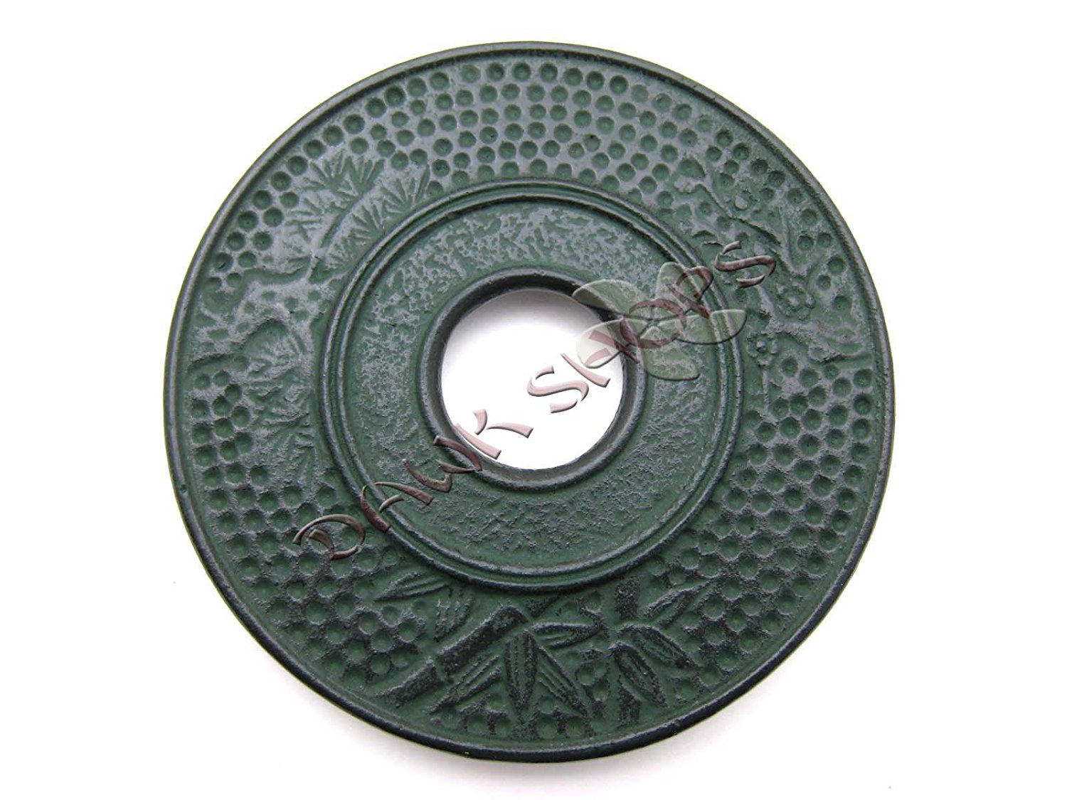 Green Bamboo Cast Iron Tetsubin Tea Pot Kettle Set (w/ TRIVET) free