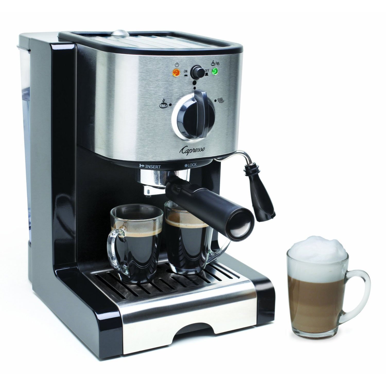 Capresso EC100 Pump Espresso and Cappuccino Machine with Cuisinart Grind Central Coffee Grinder