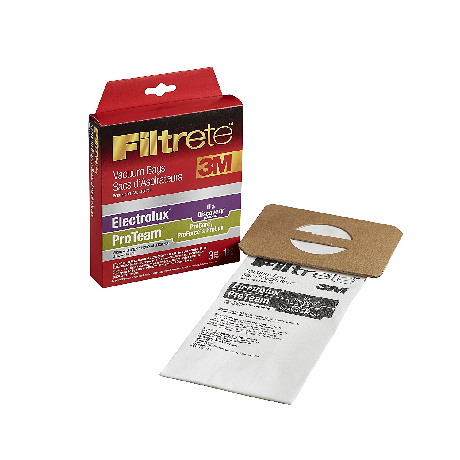 3M 3Bag Electrolux U and Discovery ProLux MicroAllergen Vacuum Bag by