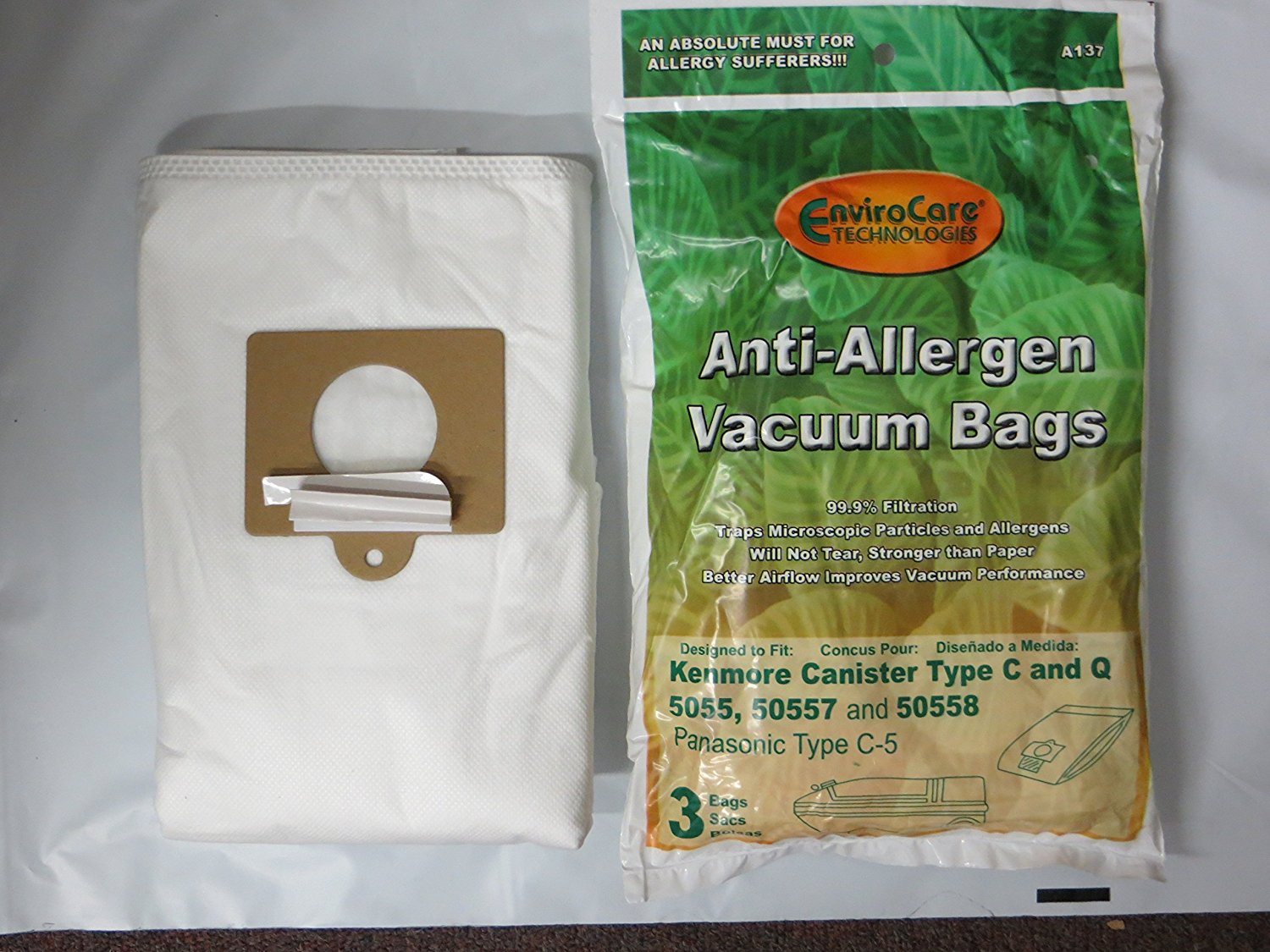 15 Kenmore Canister Allergen Cloth Vacuum Bags Fits 5055, 50558, 50557