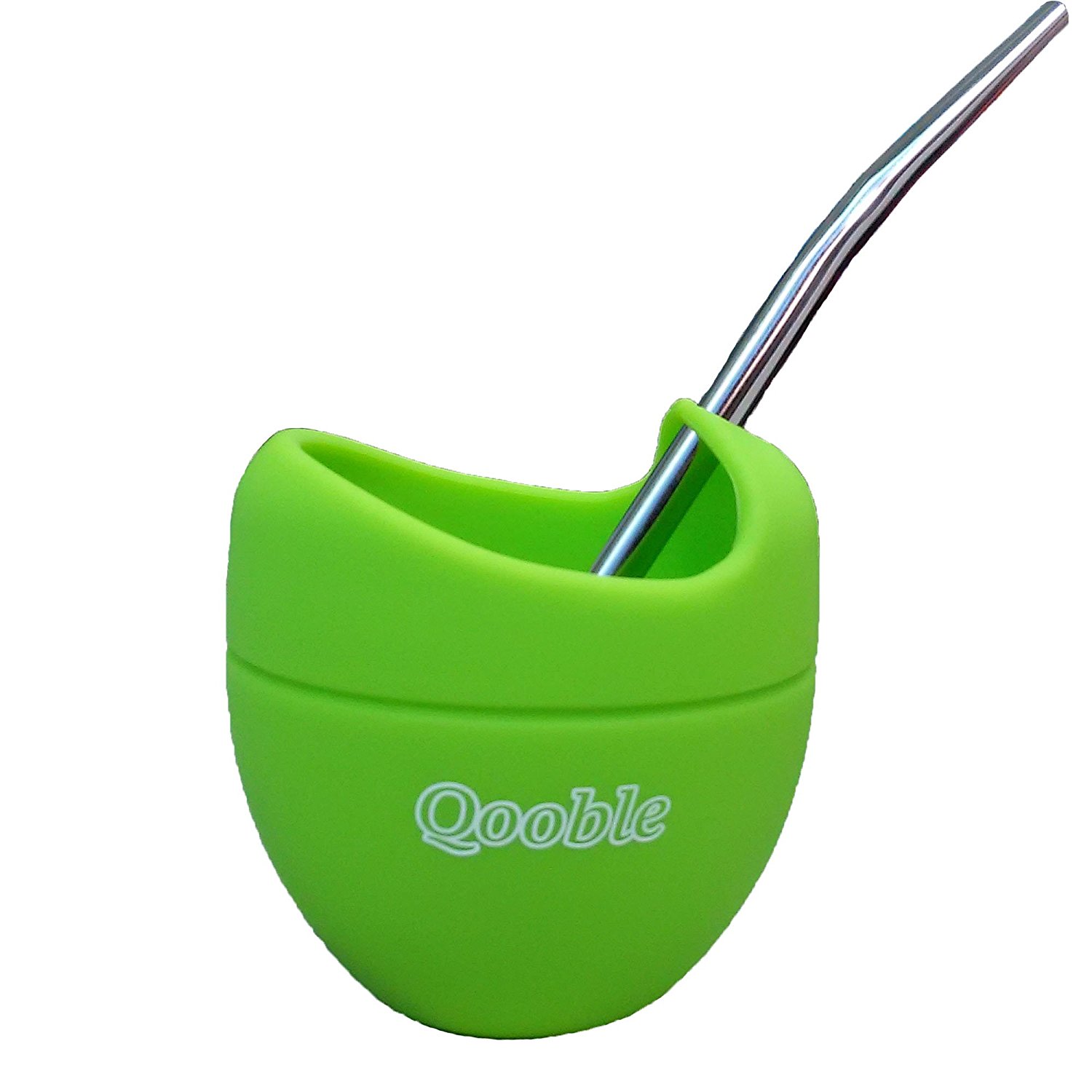 Qooble Silicone Mate Gourd with Bombilla Drinking Straw for Yerba Mate