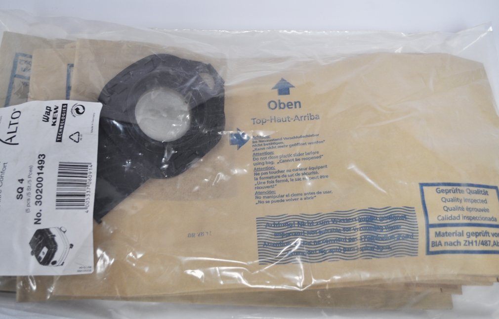 WAP SQ4 ALTO 10 Gallon Tank Paper Vacuum Bags, 5 Pack free image download