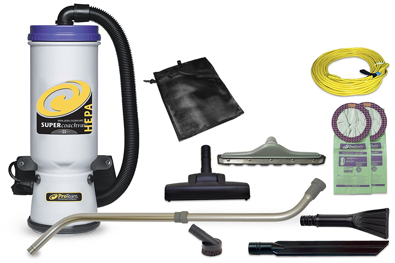 ProTeam Backpack Vacuums Super CoachVac HEPA Commercial Backpack Vacuum