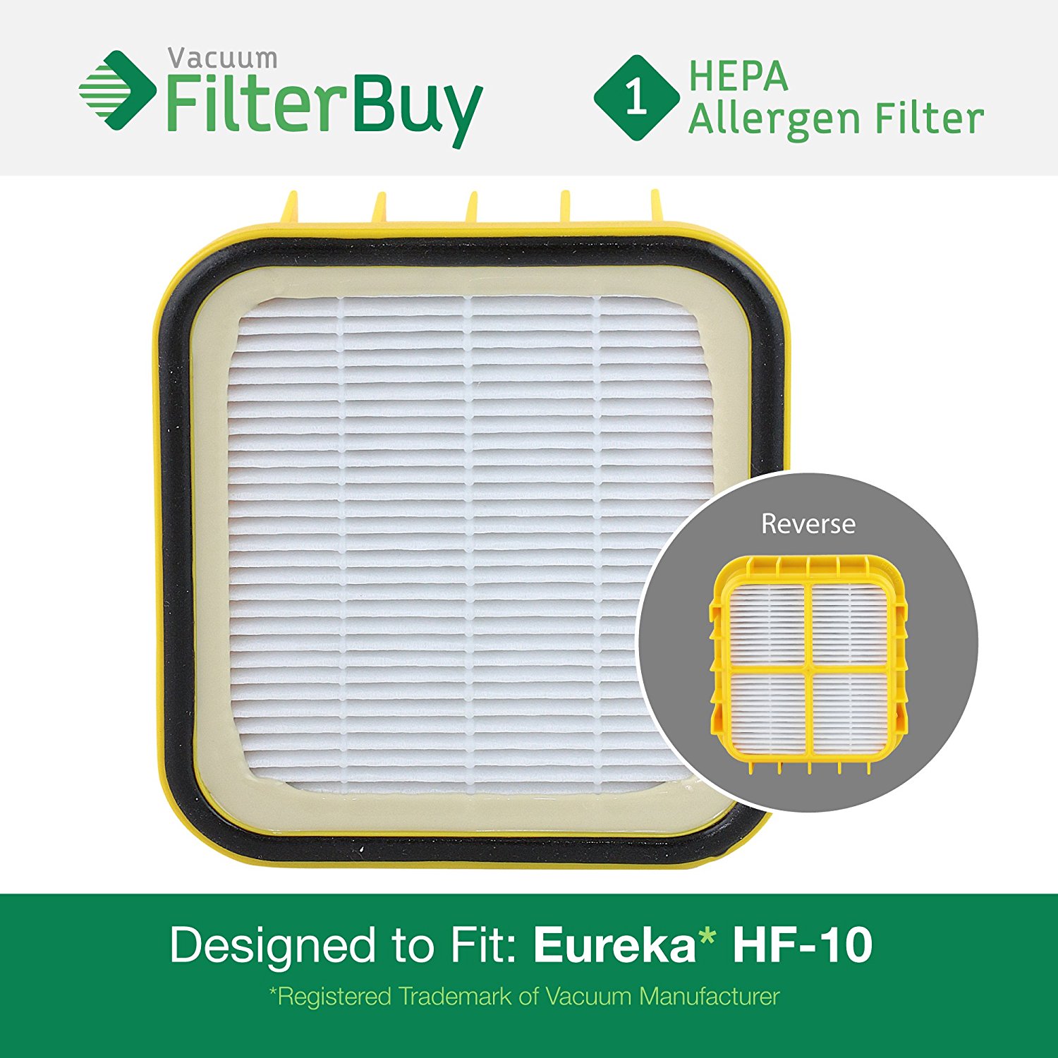 Eureka HF10 HEPA Replacement Filter, Part 63347. Designed by