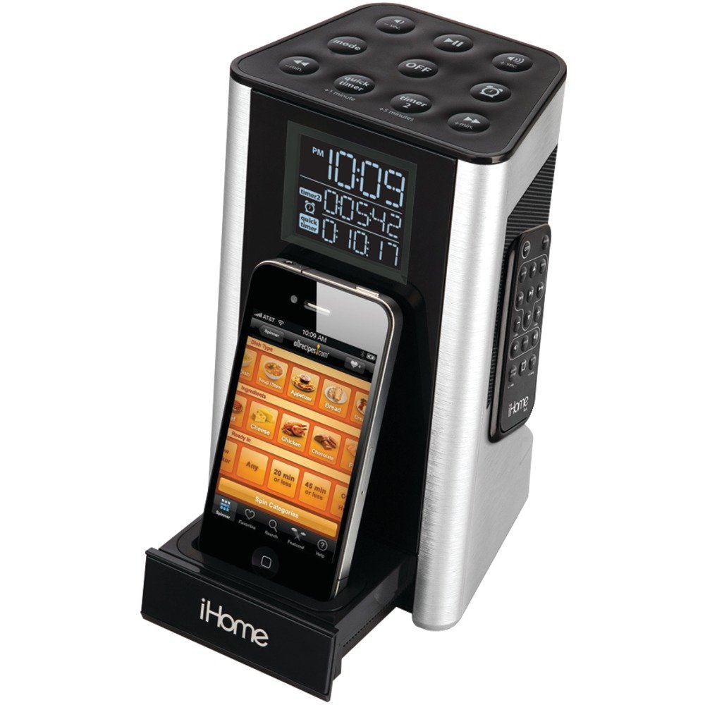 IHome iP39WZC Kitchen Timer & Alarm Clock Radio for iPod & iPhone