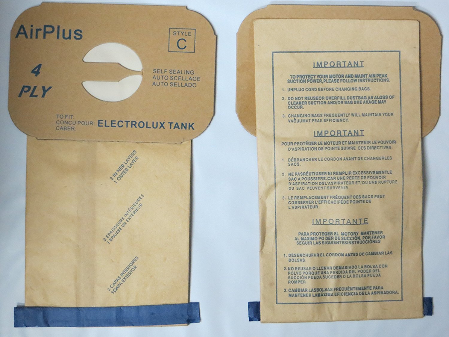 48 Electrolux Type C Tank Model Vacuum Cleaner Bags 4 Ply By Envirocare