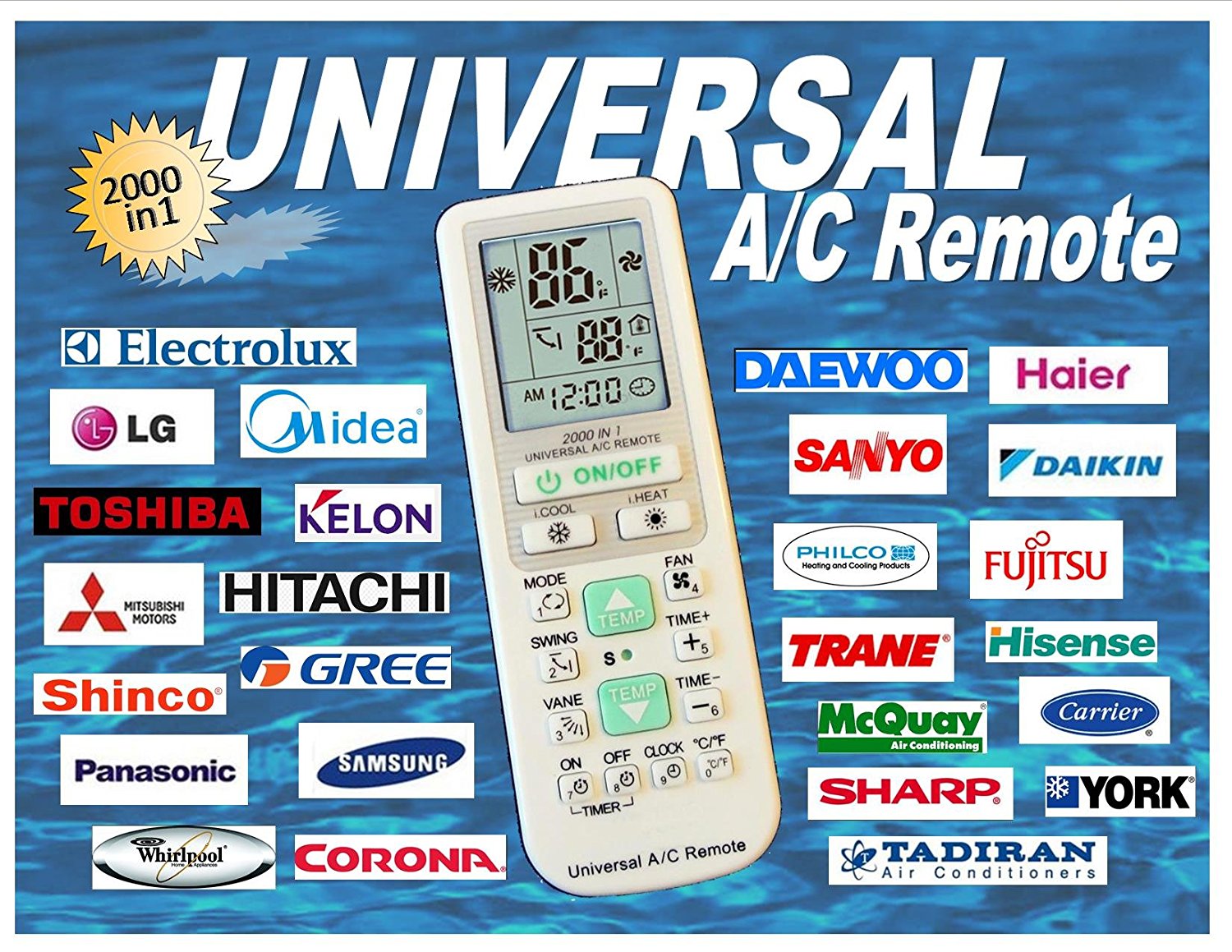 Universal A/C Remote Replacement Remote Control with 2000 Codes N6 free