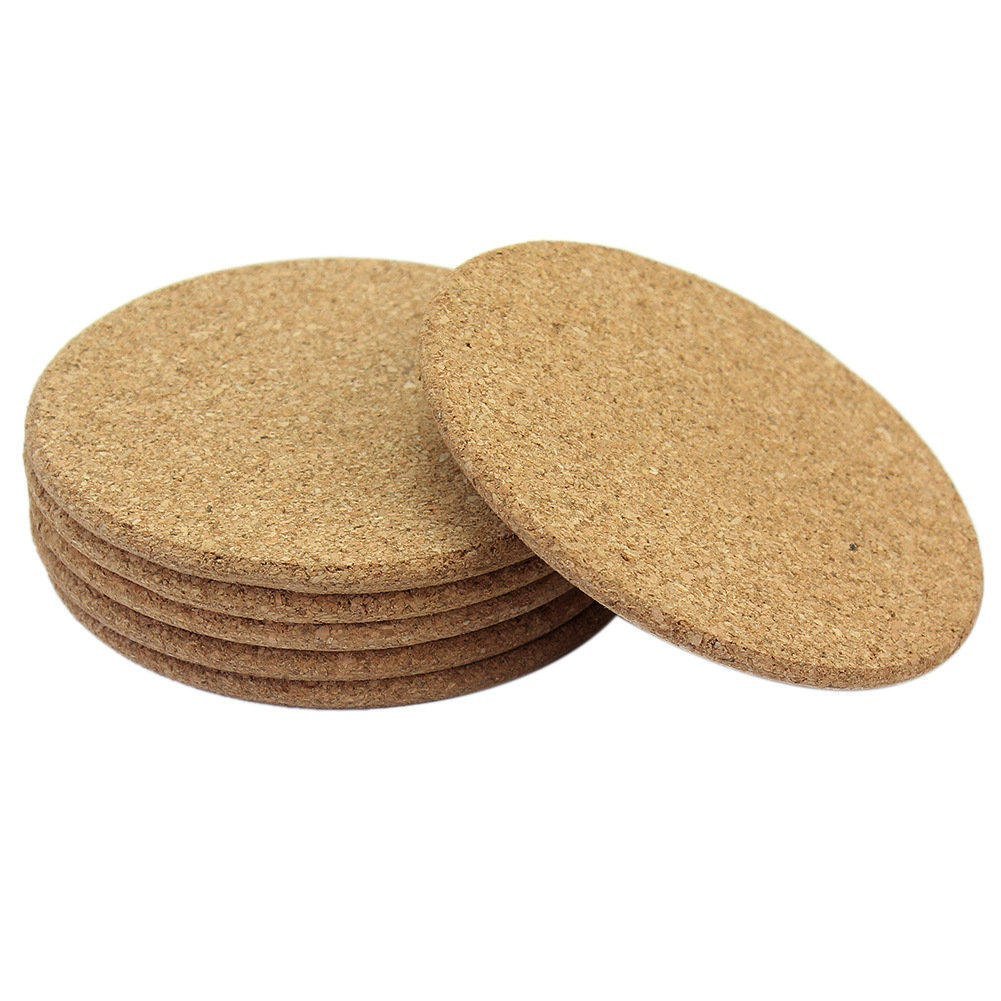 6Pcs Heat Insulation Round Cork Coaster Coffee Tea Cup Mat Pad for Household Use free image download