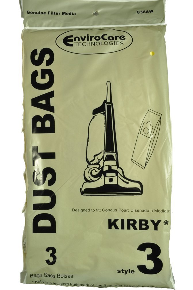 Kirby Style 3 Vacuum Cleaner Bags, EnviroCare Replacement Brand