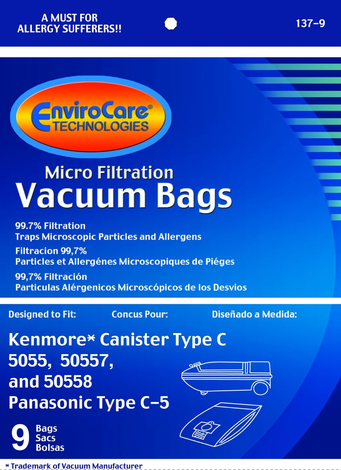 EnviroCare Kenmore MicroFiltration Canister Vacuum Bags,5055, 50557