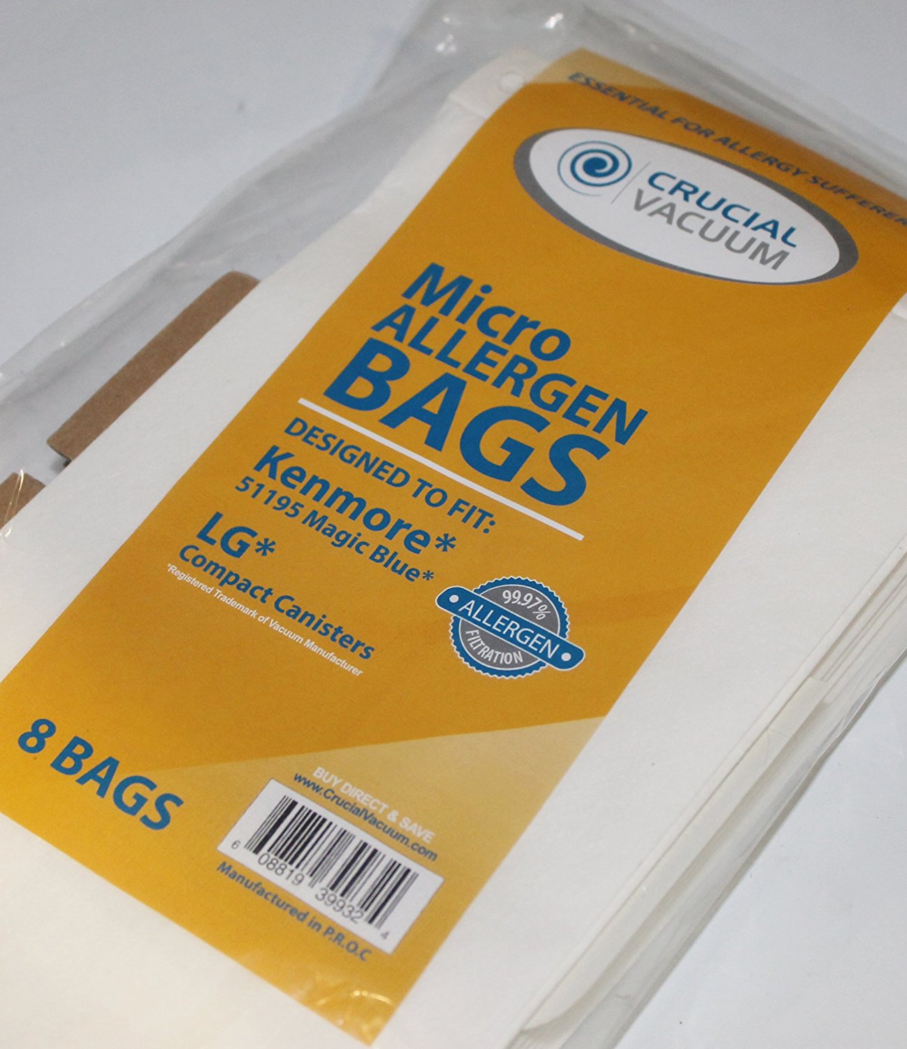 Kenmore 51195 Micro Allergen 24Pack Vacuum Bags Designed To Fit