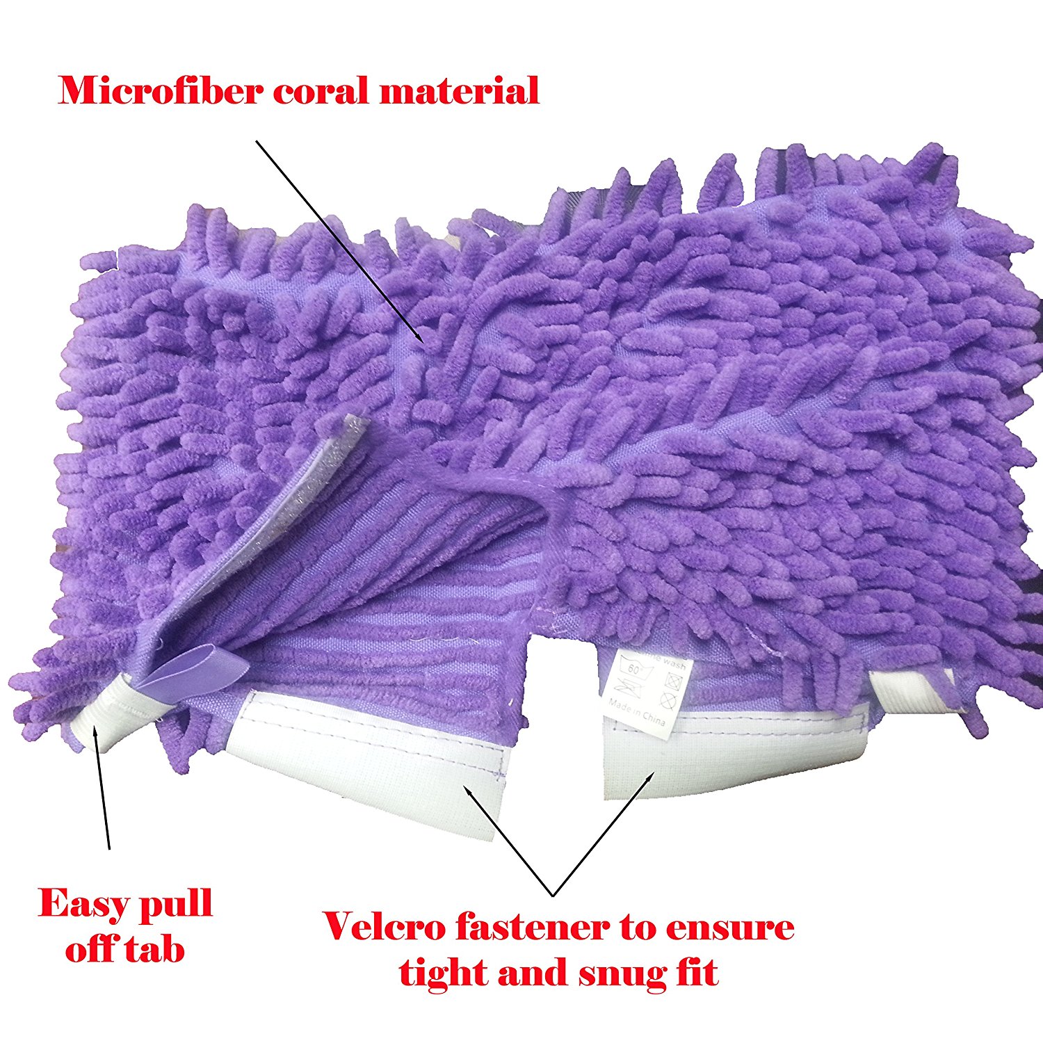 Standard Size (12.5" X 7.5") Steam Mop Replacement Pocket Pads for Erop