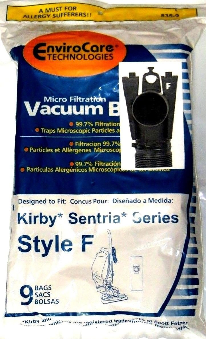 9 F Style Microfiltration Vacuum Bags for Kirby Sentria I & II G10D