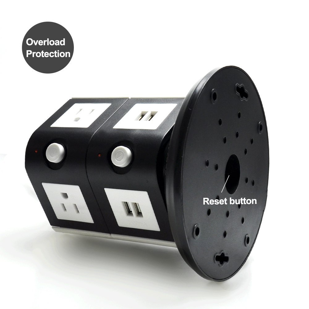 Bestten MultiFunctional Charging Station Tower 6Outlet Surge