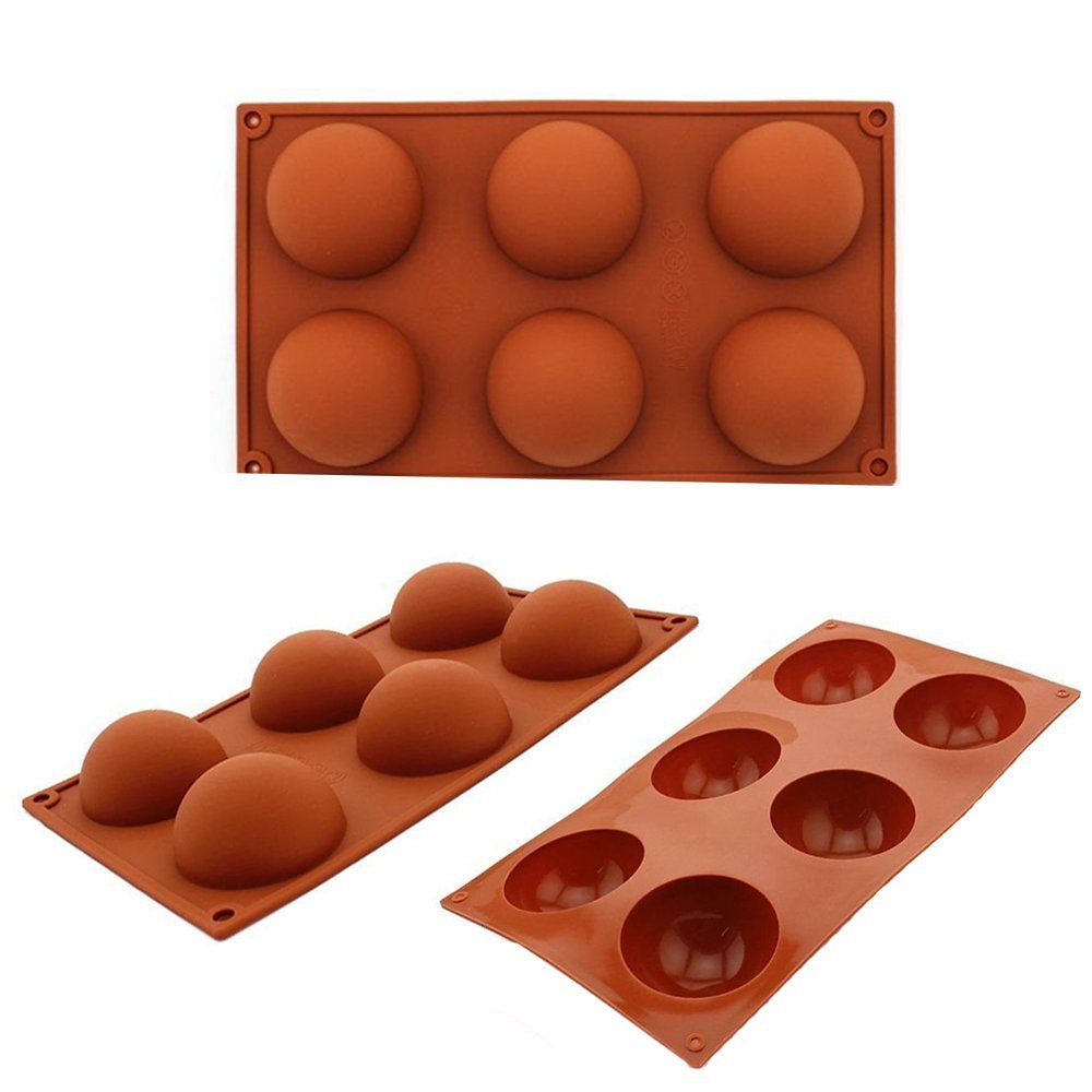 Silicone Mold,DiDaDi Non Sitick Muffin Pans 6Cavity Large Half Circle