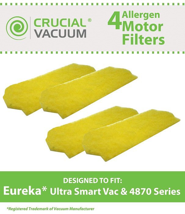 4 Eureka Ultra Smart Vac The Boss Vacuum Motor Filters, Compare to Part