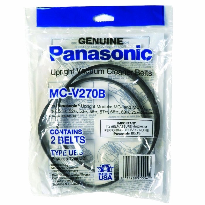 Panasonic MCV270B Type UB8 Replacement Upright Vacuum Cleaner Belt, 2