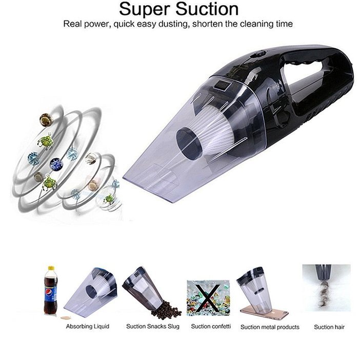 Portable Car Vacuum Cleaner 4.5m Cable 12V 120W Wet Dry DualUse,Car