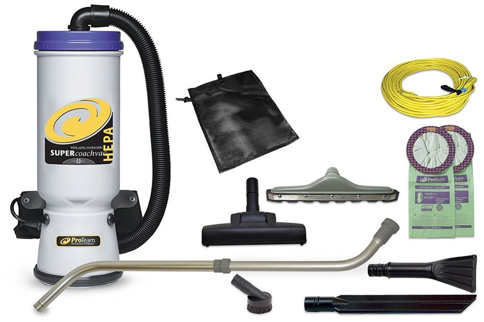 ProTeam Backpack Vacuums Super CoachVac HEPA Commercial Backpack Vacuum