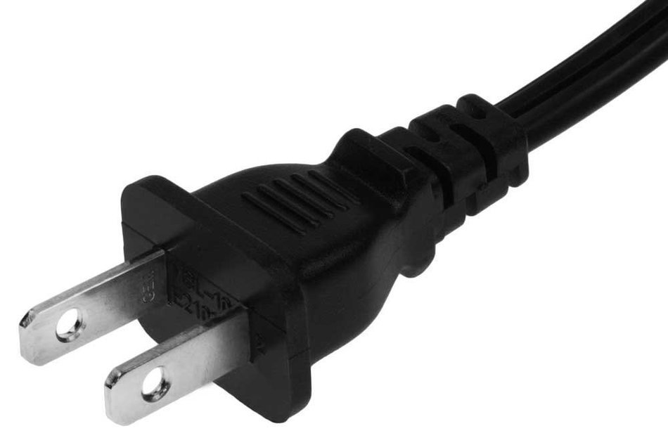 10ft 18 AWG 2Slot NonPolarized Power Cord (IEC320 C7 to NEMA 115P