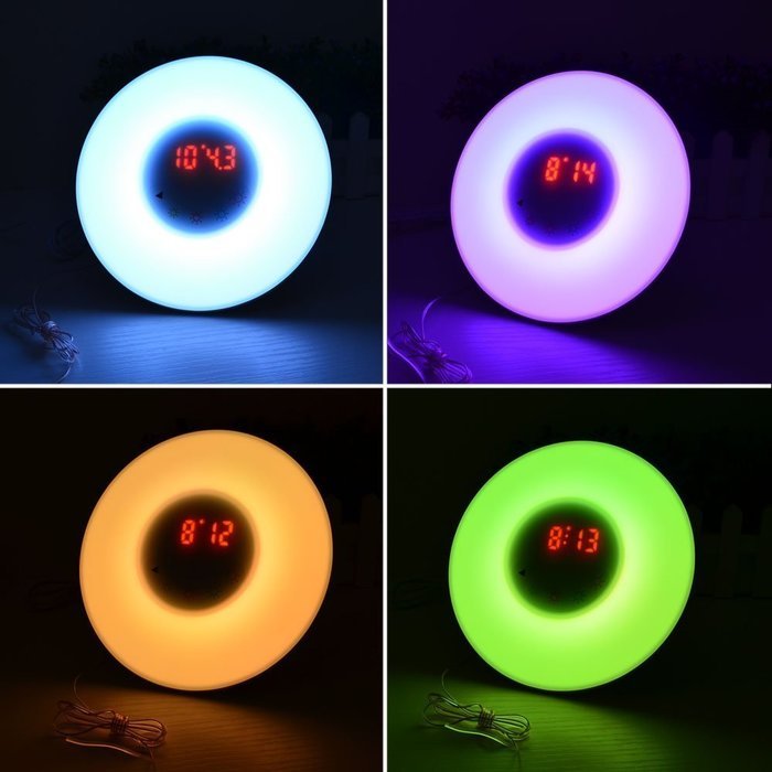 WakeUp Light, Sunrise Simulation Alarm Clock, Nature Night Light, 5 Colors Atmosphere Lamp, 3