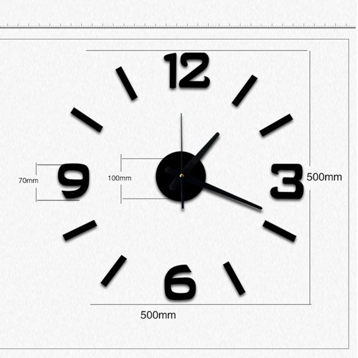 MuLuo Four colors DIY Numbers Wall Clock Acrylic Mirror Wall Stickers