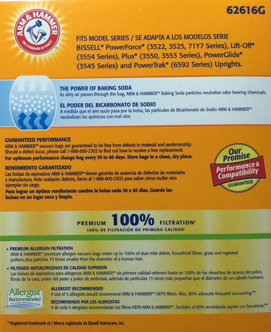 ARM & HAMMER Bissell 7 Premium Bag (1 Pack of 3 Bags) N2 free image