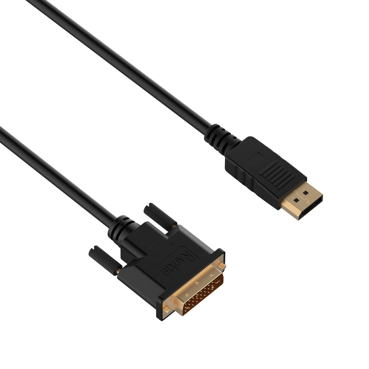 DP to DVI, Rankie 6FT Gold Plated DisplayPort DP to DVI Cable (Black