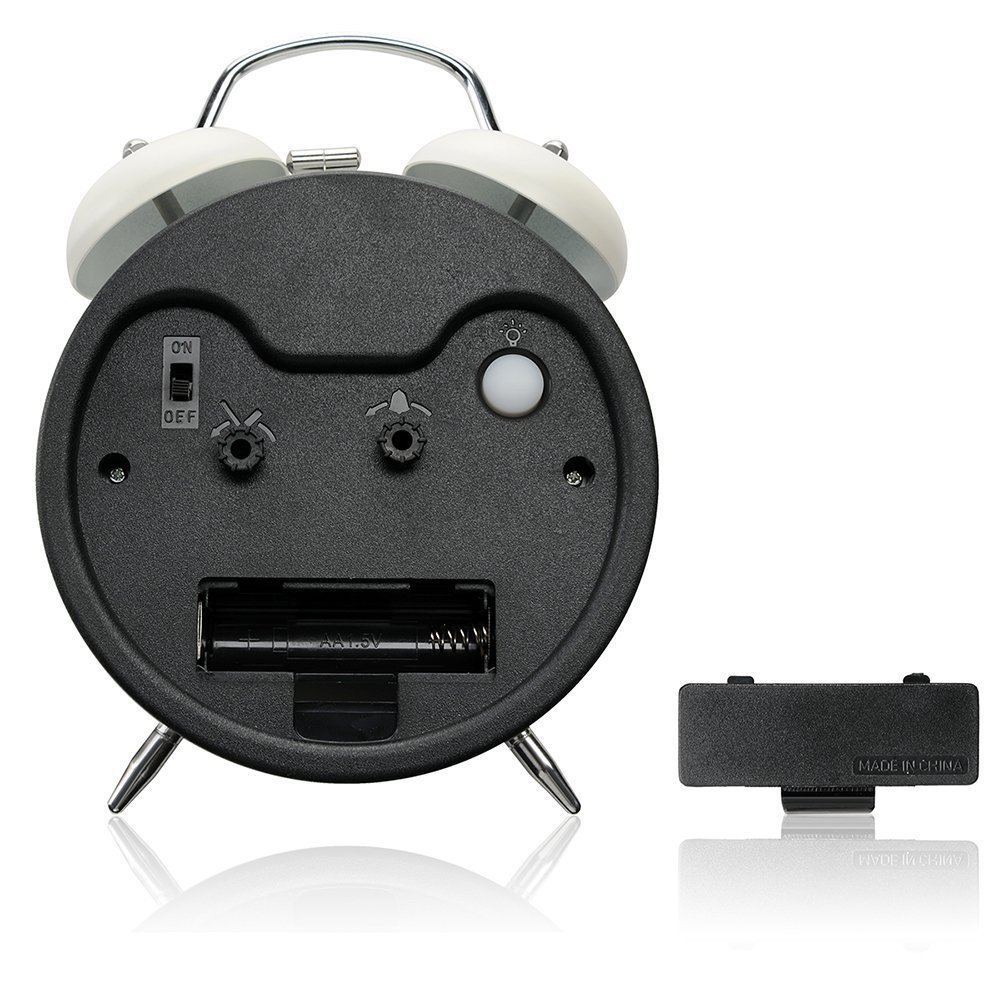 Peakeep 4" Twin Bell Alarm Clock with Stereoscopic Dial, Backlight