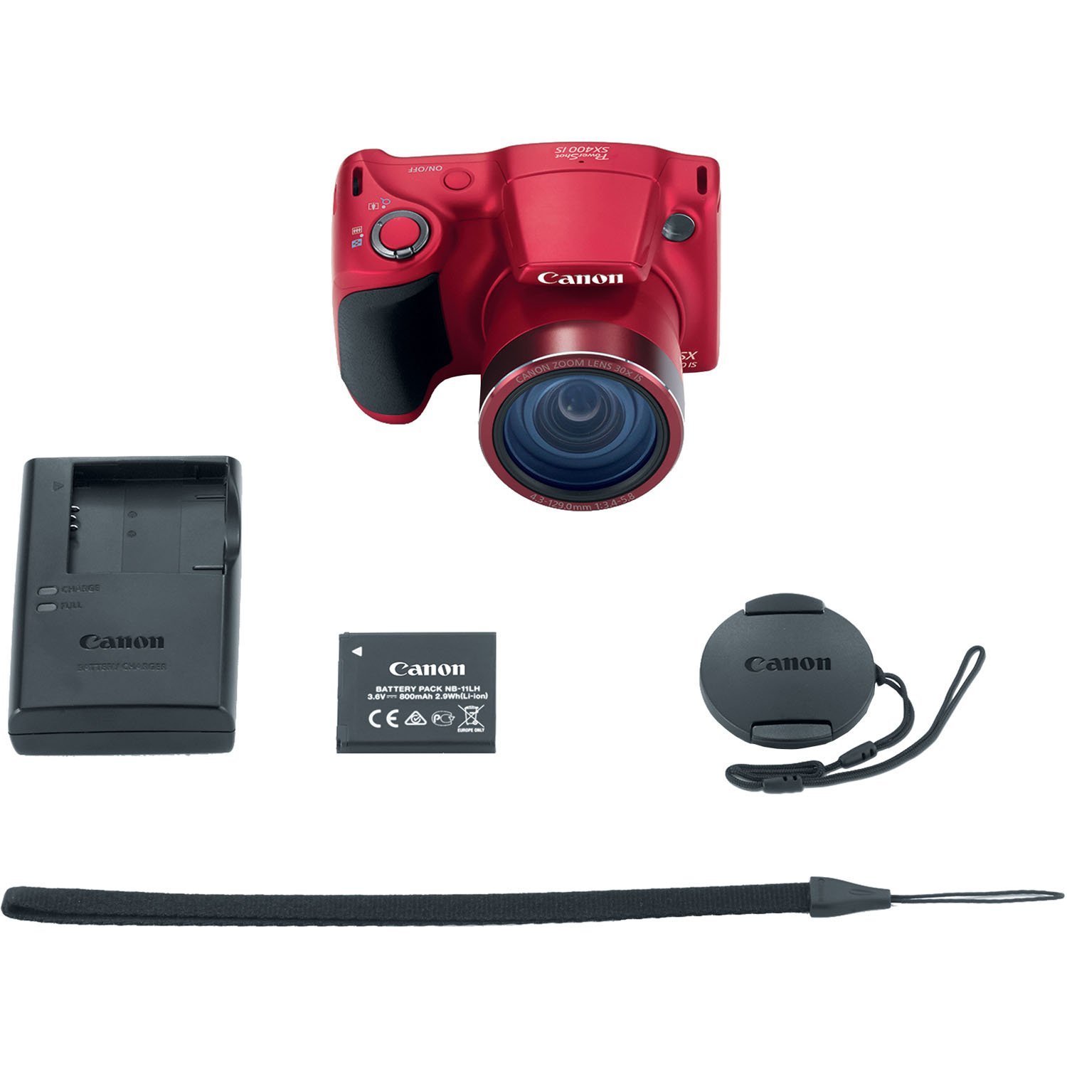 Canon PowerShot SX400 Digital Camera with 30x Optical Zoom (Red) N17 free image download